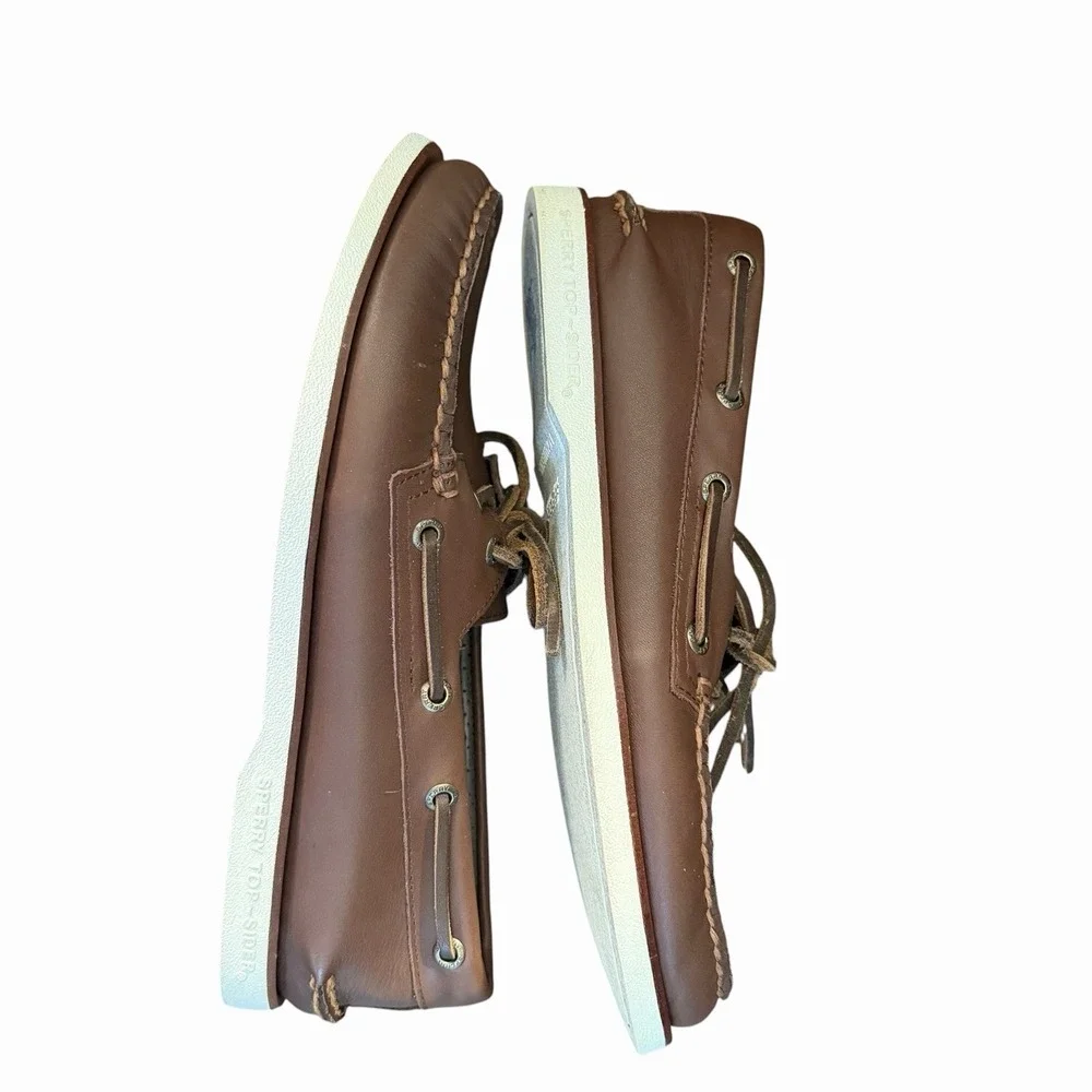 Sperry‎ Gold Cup Boat Shoes Men's 8 Brown Leather Top-Sider Nautical Preppy